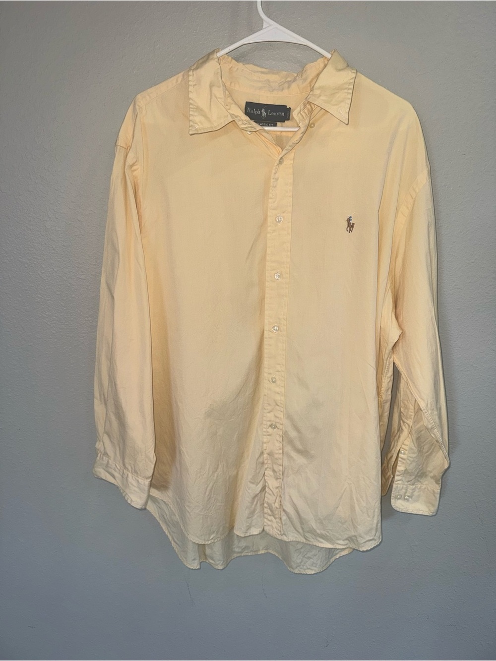 Polo Ralph Lauren Men's Classic-Fit Oxford Button-Down Shirt | 17.5 32 33 Yellow - Picture 9 of 9